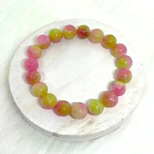 Watermelon Crystal Beaded Bracelet